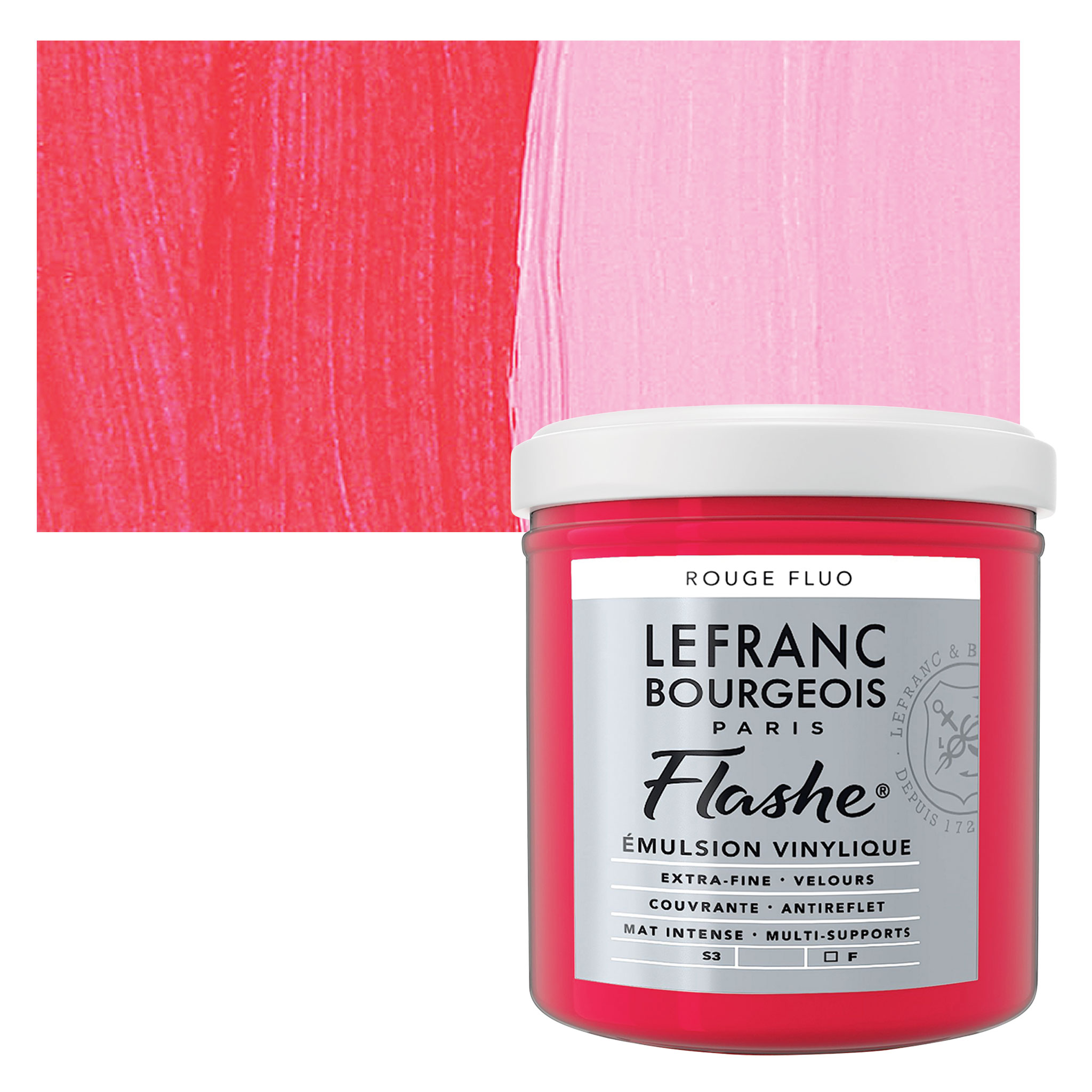 Lefranc & Bourgeois Flashe Vinyl Paint - Fluorescent White, 400 ml jar 