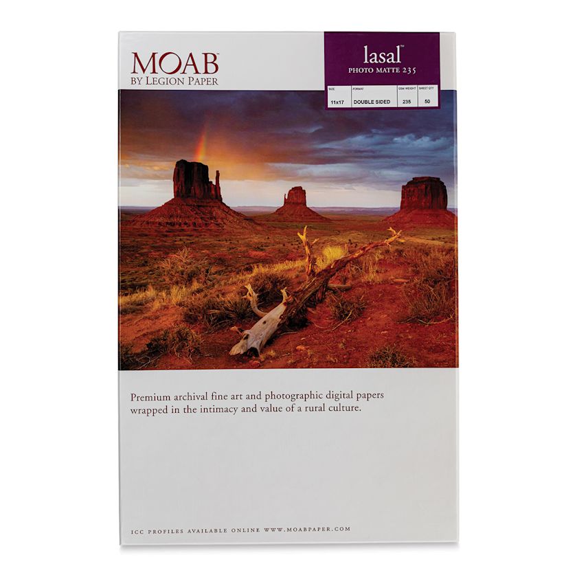 Legion Moab Lasal Photo Papers 11" x 17", Matte, Pkg of 50 BLICK