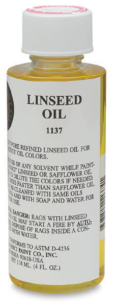 Open in modal - Da Vinci Linseed Oil - Front of 4 oz bottle