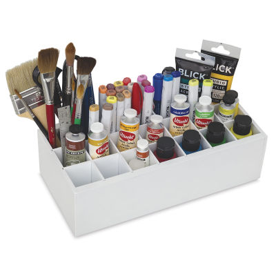 ArtBin Paint Storage Tray - Top view filled with art supplies, not included