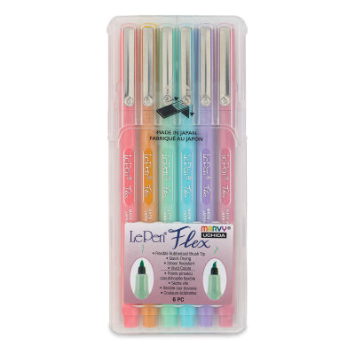 Marvy Uchida LePen Flex Markers - Pastels, Set of 6