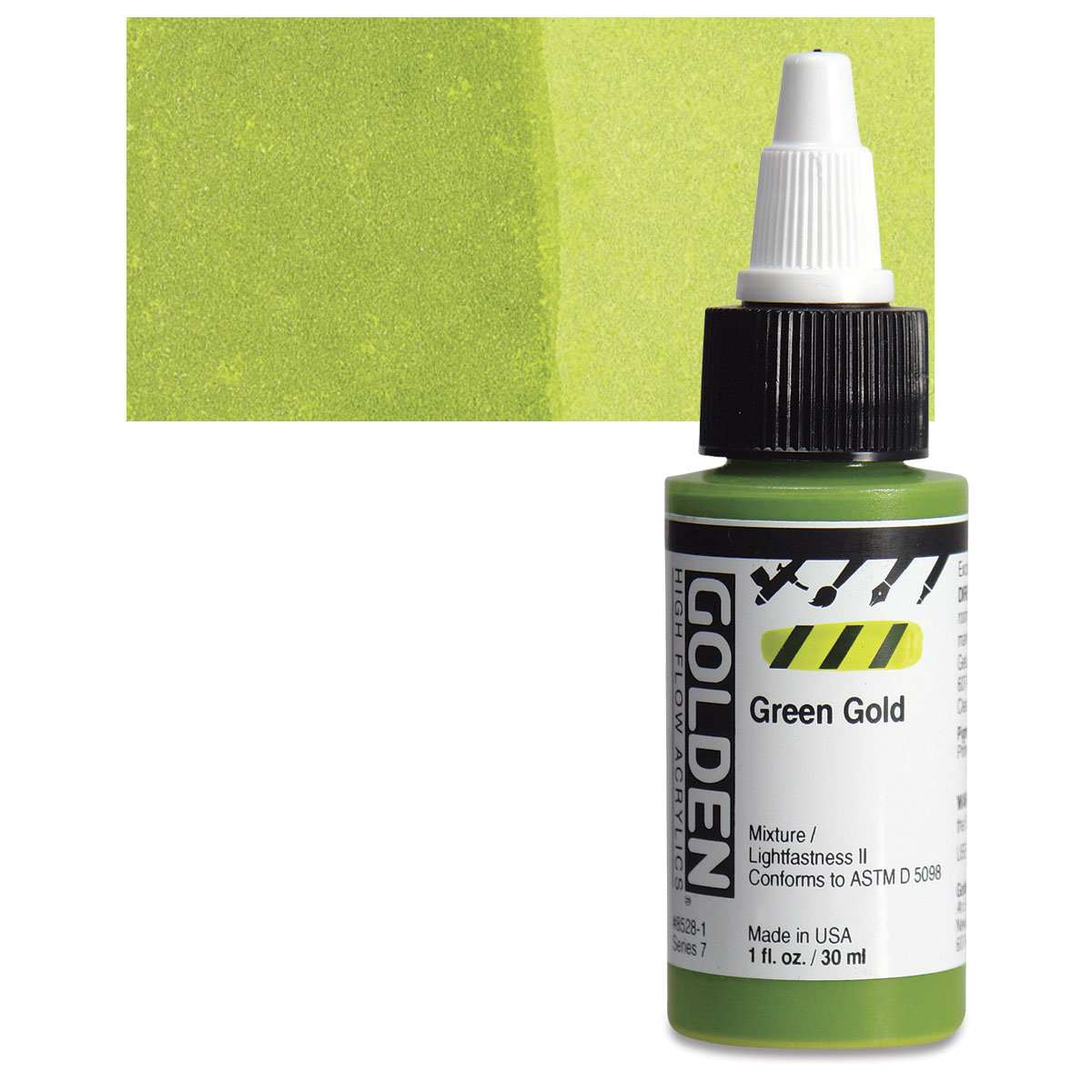 Golden High Flow Acrylics - Green Gold, 1 Oz Bottle 