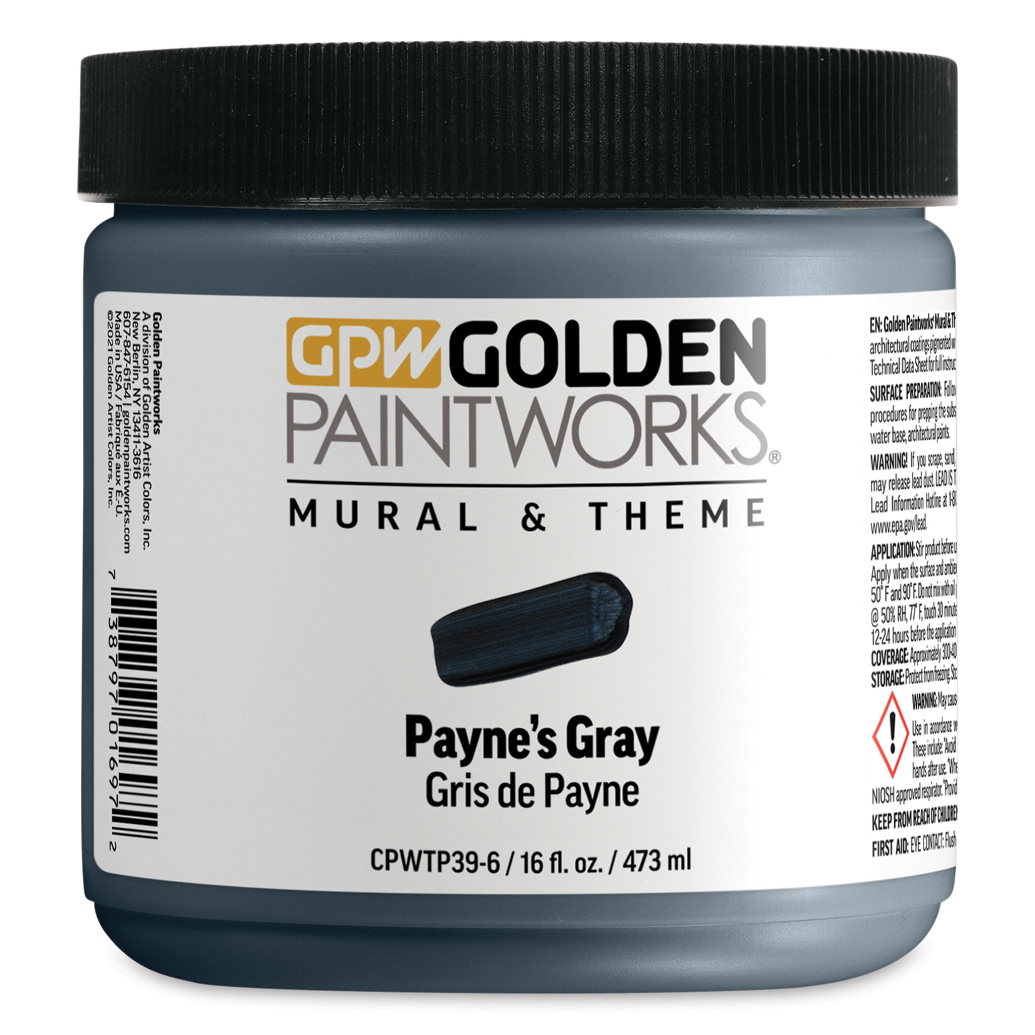Golden® Heavy Body Acrylic Paint, 16 oz in Paynes Gray