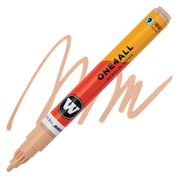 Open in modal - Molotow One4All Acrylic Marker - 2 mm Tip, Sand, Bullet Tip, swatch and marker
