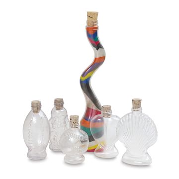 Open in modal - Sand Art Bottles - Large Bottle Assortment, Pkg of 6 - with tallest bottle full of colorful sand (not included)