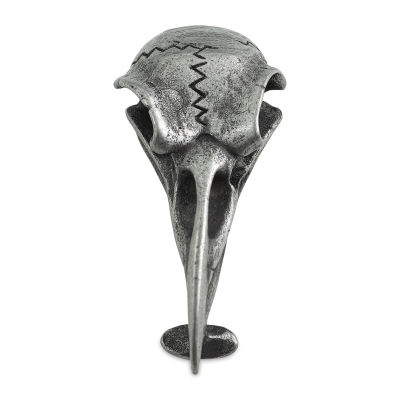 John Bead Antique Stainless Steel Bead - Bird Skull, 47 x 21 mm, facing forward