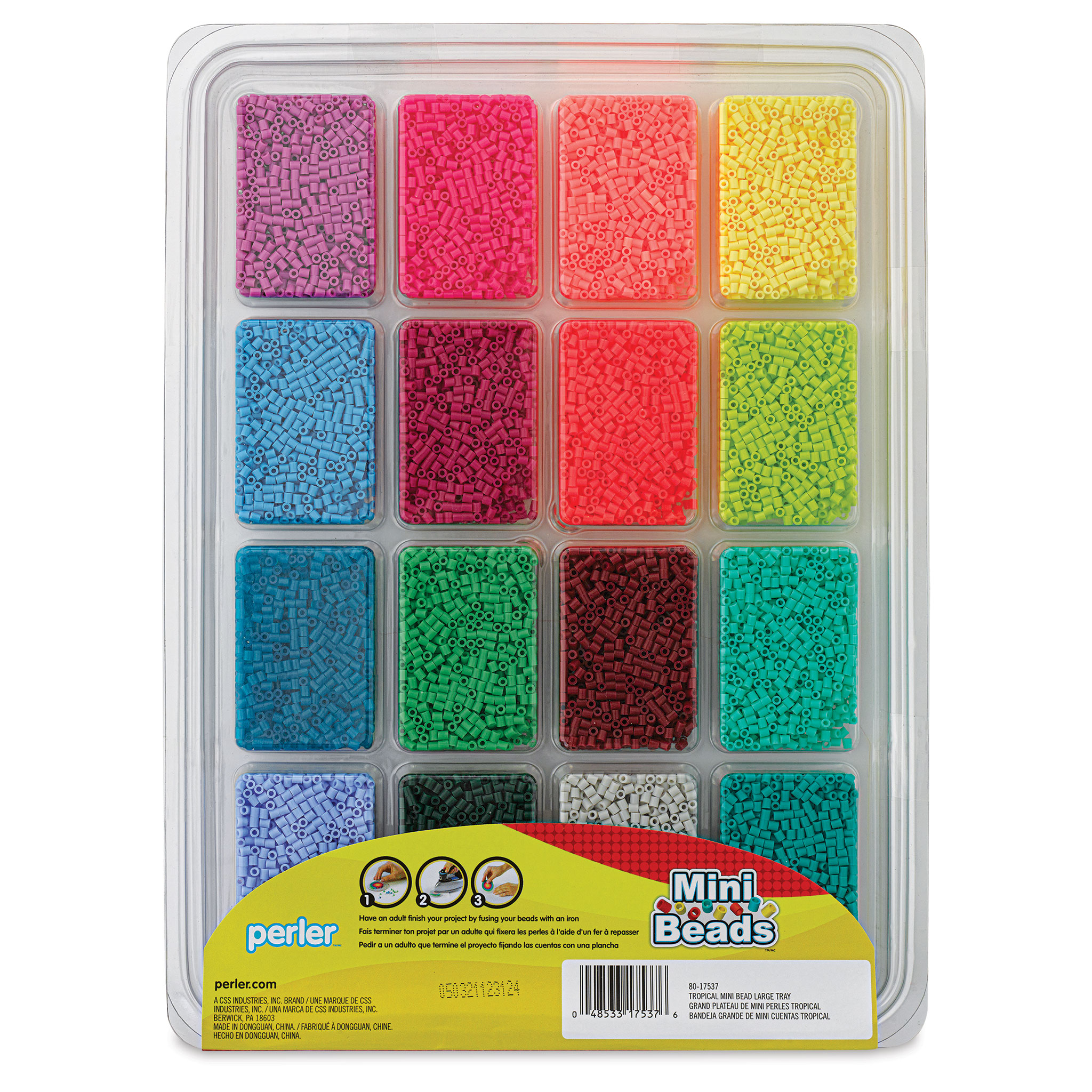 Perler Colors Mini Beads, 16000pcs, Summer Large Tray