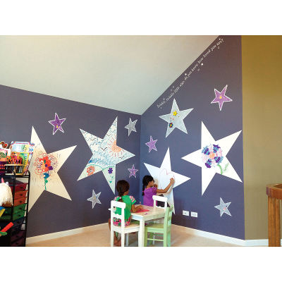 CREATE Dry Erase Paint Kits - Child drawing on Dry Erase Star on wall