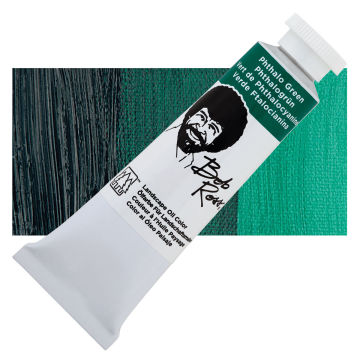 Open in modal - Bob Ross Oil Color - Phthalo Green, 1.25 oz tube and swatch