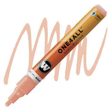 Open in modal - Molotow One4All Acrylic Marker - 4 mm Tip, Peach Pastel, Bullet Tip marker and swatch