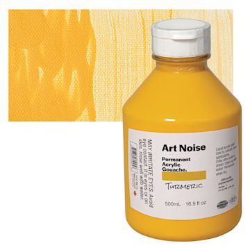 Open in modal - Tri-Art Art Noise Permanent Acrylic Gouache - Turmeric, 500 ml, Bottle and swatch