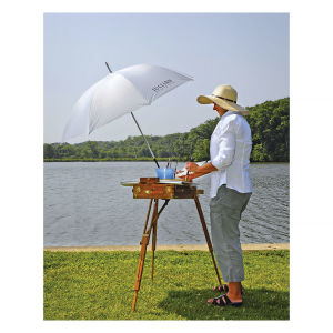 Blick French Easel by Jullian - Easel with shade umbrella attached.