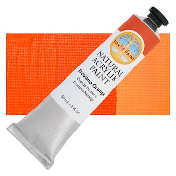 Open in modal - Natural Earth Paint Natural Acrylik Paint - Ercolano Orange, 59 ml tube and swatch
