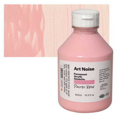 Tri-Art Art Noise Permanent Acrylic Gouache - Pastel Rose, 500 ml, Bottle with Swatch