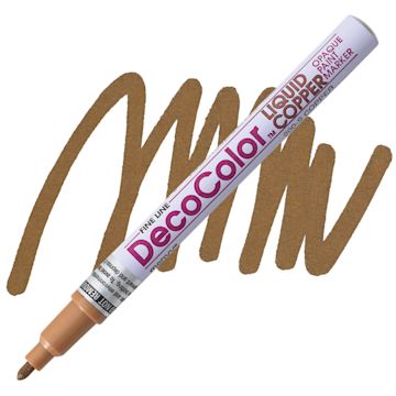 Open in modal - Decocolor Paint Marker - Copper, Fine Tip marker and swatch