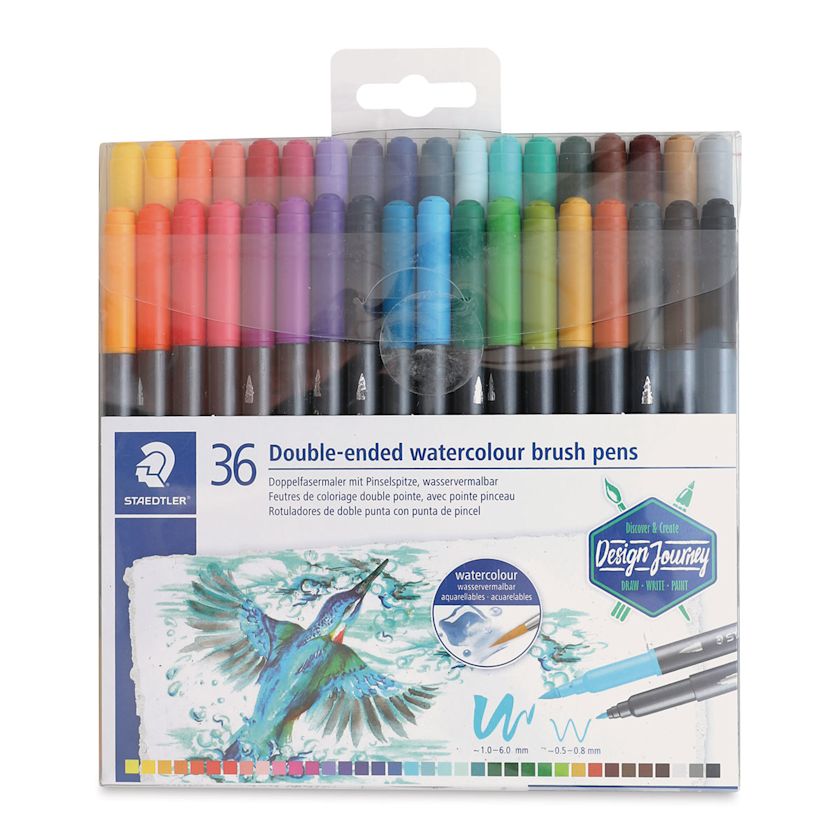Staedtler DoubleEnded Watercolor Brush Pens Set of 36 BLICK Art