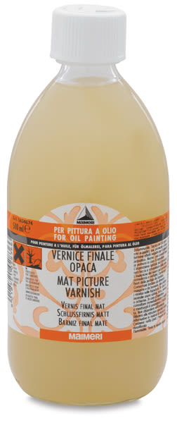 Maimeri Picture Varnish - Front of 500 ml Bottle of Matte Varnish