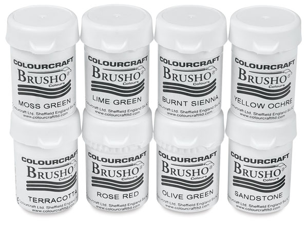 Brusho Colors olive green, 15 g (0.53 oz.), jar (pack of 3)