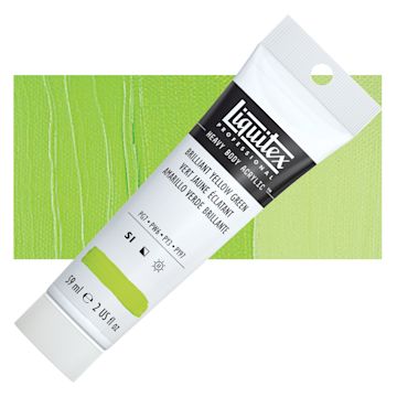 Open in modal - Liquitex Heavy Body Artist Acrylic - Brilliant Yellow Green, 2 oz Tube and swatch