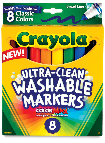 Crayola® Ultra-Clean Washable Markers, Conical Tip - Set of 8