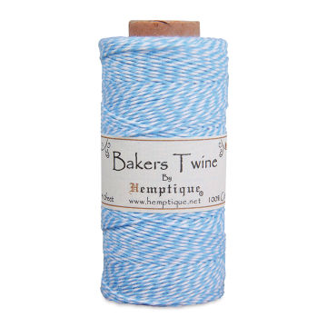 Hemptique Bakers Twine - Light Blue and White, Single Spool