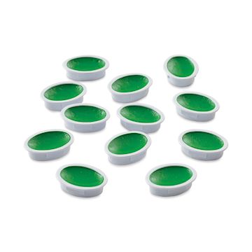 Open in modal - Prang Semi-Moist Watercolor Pans - Set of 12 Refill Pans, Yellow-Green, Oval