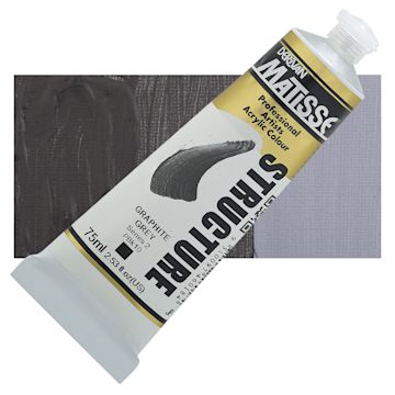 Open in modal - Matisse Structure Paint - Graphite Gray, 75 ml tube and swatch