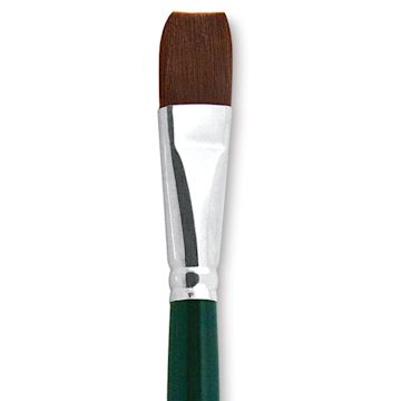 Open in modal - Silver Brush Ruby Satin Synthetic Brush - Bright, Size 20, Short Handle close-up