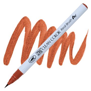Open in modal - Kuretake Zig Clean Color Real Brush Pen - Brown pen and swatch