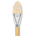 Escoda Clasico Chungking White Bristle Brush - Short Filbert, Long Handle, Size 32