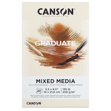 Open in modal - Canson Graduate Toned Mixed Media Pad - Natural, 5-1/2" x 8-1/2", front cover