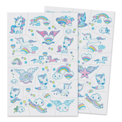 Djeco Temporary Tattoos - Unicorns (pages outside of packaging)