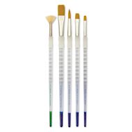 Royal & Langnickel Soft Grip White Bristle and Golden Taklon Brush Sets