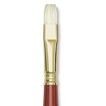 Open in modal - Blick Master Bristle Brush - Bright, Long Handle, Size 12 close up