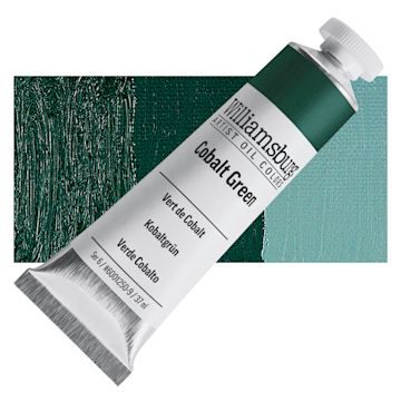 Open in modal - Williamsburg Handmade Oil Paint - Cobalt Green, 37 ml tube and swatch