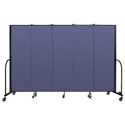 Screenflex Portable Room Dividers - 6 ft x 9 ft, Blue, Portable, 5 Panel