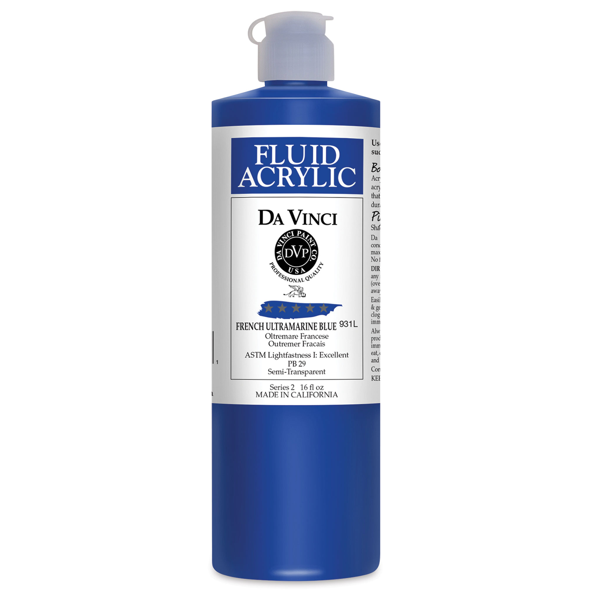 Da Vinci Ultramarine Blue Artist Acrylic Paint – 16oz