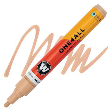 Open in modal - Molotow One4All Acrylic Marker - 4 mm Tip, Sand, Bullet Tip, swatch and marker