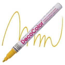 Decocolor Paint Marker - Mustard, Fine Tip (Swatch and Marker)