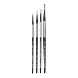 Dynasty Black Silver Synthetic Brushes - Set 1, Pkg of 4