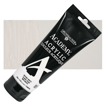 Open in modal - Grumbacher Academy Acrylic - Mixing White, 200 ml tube and swatch