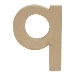 DecoPatch Paper Mache Small Kraft Letter - Q, Lowercase, 3-2/5" W x 5" H x 1/2" D