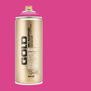Montana Gold Acrylic Professional Spray Paint - Pink Pink, 400 ml (Spray can with color swatch)