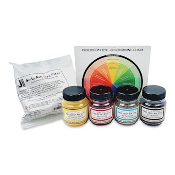 Open in modal - Jacquard Procion MX Fiber Reactive Cold Water Dye - Starter Set, Set of 4, 2/3 oz Jars (Out of packaging)
