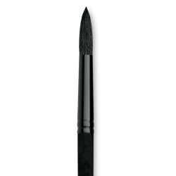 Grumbacher Black Diamond Black Hog Bristle Brush - Round, Long Handle, Size 10