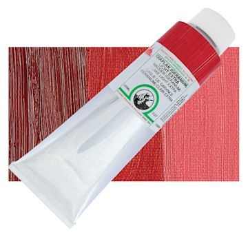 Open in modal - Old Holland Classic Oil Color - Madder Geranium Lake Light Extra, 225 ml tube and swatch