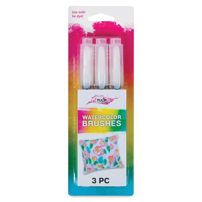 Tulip Tie-Dye Watercolor Brushes - Pkg of 3 (front of packaging)