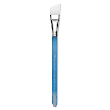 Open in modal - Summit Series 6850 White Soft Synthetic Brushes - Short handled Angular Shader shown upright