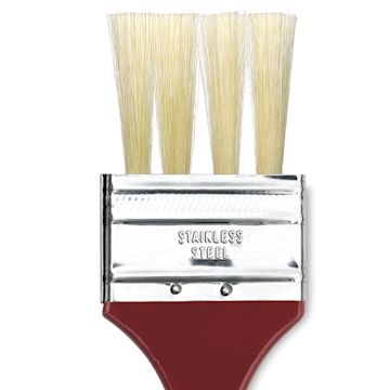 Open in modal - Dynasty Red-Letter Encaustic Brushes - Closeup of Grainer Flat Soft Brush
