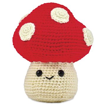 Open in modal - Bucilla Acrylic Yarn Amigurumi Crochet Kit - Junoh the Mushroom, 5-1/2" x 4" x 4" - finished